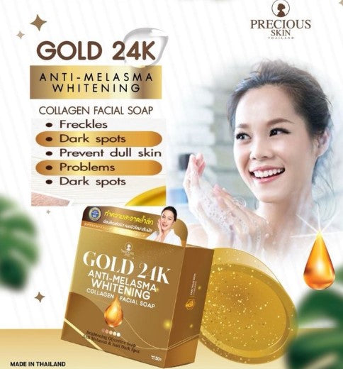 PRECIOUS SKIN Gold 24K Anti-Melasma Whitening Collagen Facial Soap 60g